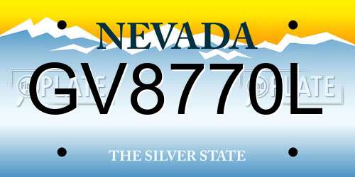 GV8770L Nevada License Plate
