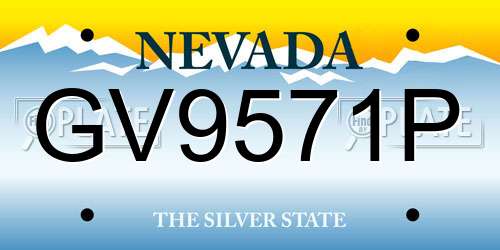 GV9571P Nevada License Plate