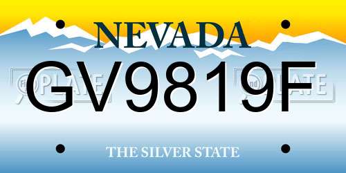 GV9819F Nevada License Plate
