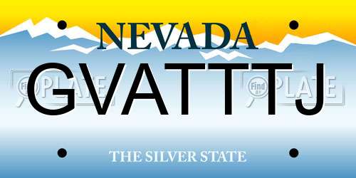 GVATTTJ Nevada License Plate