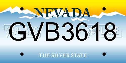 GVB3618 Nevada License Plate