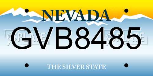 GVB8485 Nevada License Plate