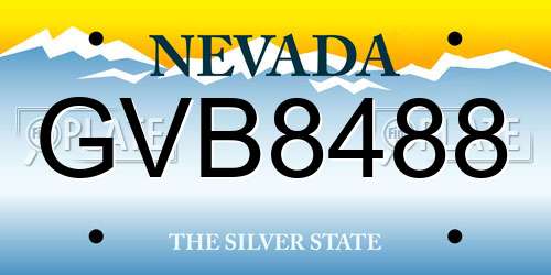 GVB8488 Nevada License Plate