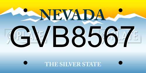 GVB8567 Nevada License Plate