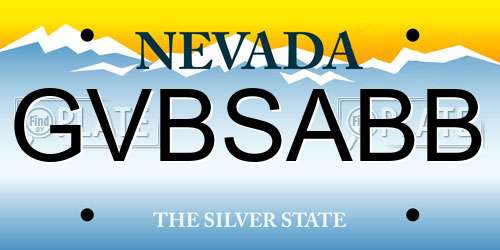 GVBSABB Nevada License Plate