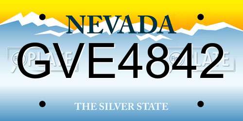 GVE4842 Nevada License Plate