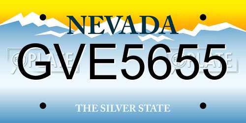 GVE5655 Nevada License Plate