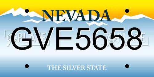 GVE5658 Nevada License Plate