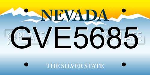 GVE5685 Nevada License Plate