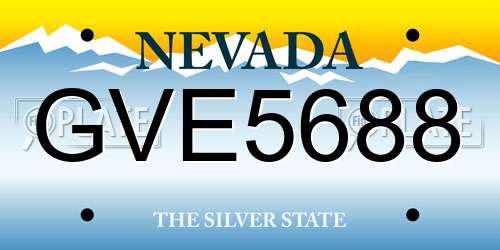 GVE5688 Nevada License Plate