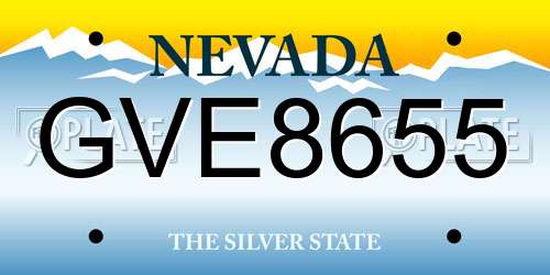 GVE8655 Nevada License Plate