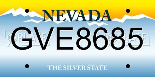 GVE8685 Nevada License Plate