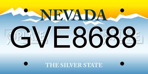 GVE8688 Nevada License Plate