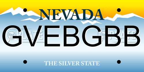 GVEBGBB Nevada License Plate
