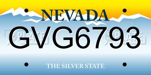 GVG6793 Nevada License Plate