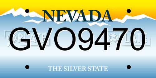 GVO9470 Nevada License Plate