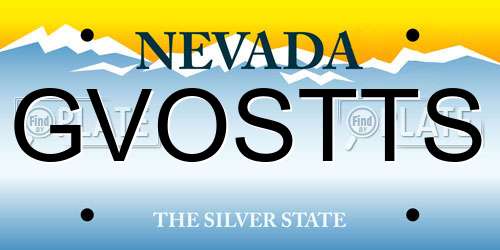 GVOSTTS Nevada License Plate