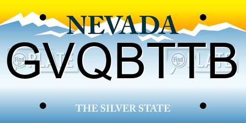GVQBTTB Nevada License Plate