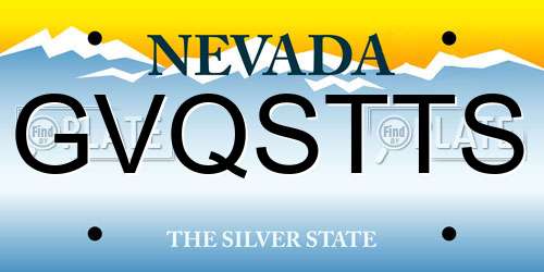 GVQSTTS Nevada License Plate