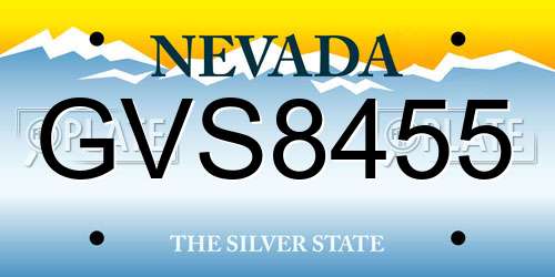 GVS8455 Nevada License Plate