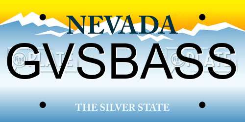 GVSBASS Nevada License Plate