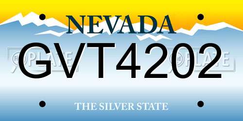 GVT4202 Nevada License Plate