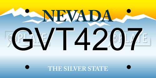 GVT4207 Nevada License Plate