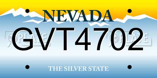 GVT4702 Nevada License Plate