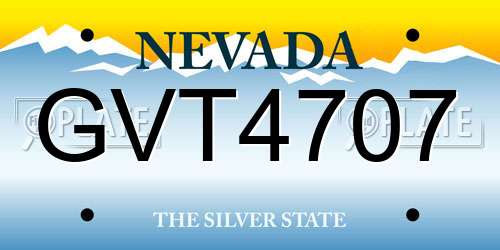 GVT4707 Nevada License Plate