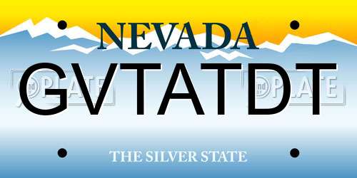 GVTATDT Nevada License Plate