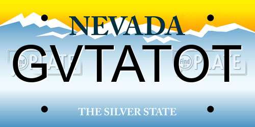 GVTATOT Nevada License Plate