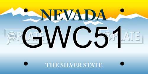 GWC51 Nevada License Plate