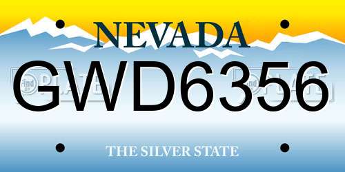 GWD6356 Nevada License Plate