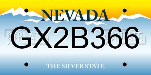 GX2B366 Nevada License Plate