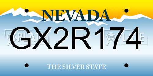 GX2R174 Nevada License Plate