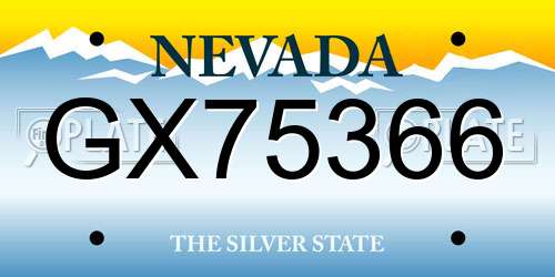 GX75366 Nevada License Plate