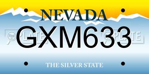 GXM633 Nevada License Plate