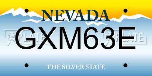 GXM63E Nevada License Plate