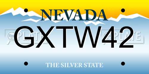 GXTW42 Nevada License Plate