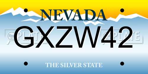 GXZW42 Nevada License Plate