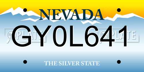 GY0L641 Nevada License Plate