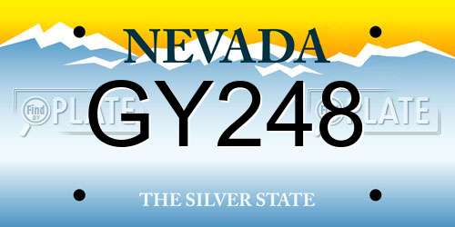 GY248 Nevada License Plate