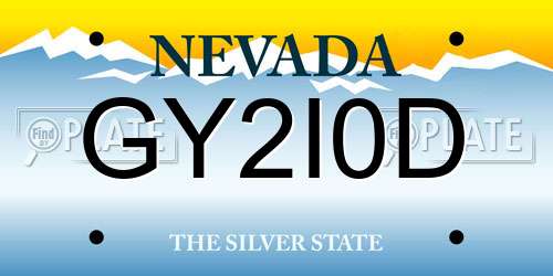 GY2I0D Nevada License Plate