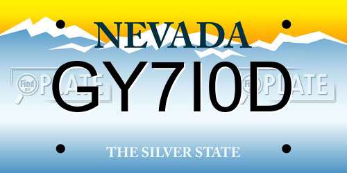 GY7I0D Nevada License Plate