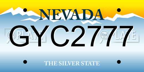 GYC2777 Nevada License Plate