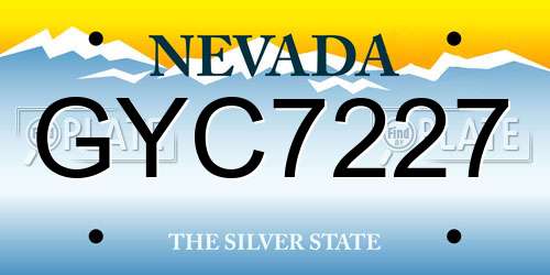 GYC7227 Nevada License Plate