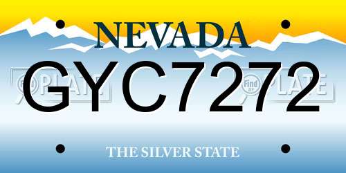 GYC7272 Nevada License Plate