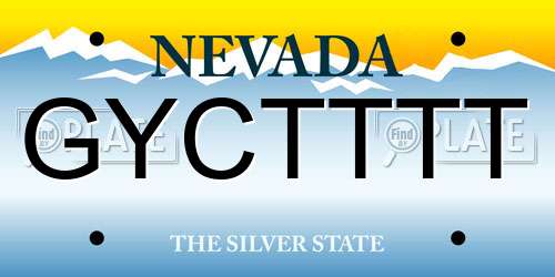 GYCTTTT Nevada License Plate