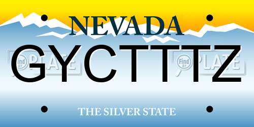 GYCTTTZ Nevada License Plate