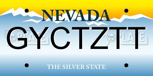 GYCTZTT Nevada License Plate